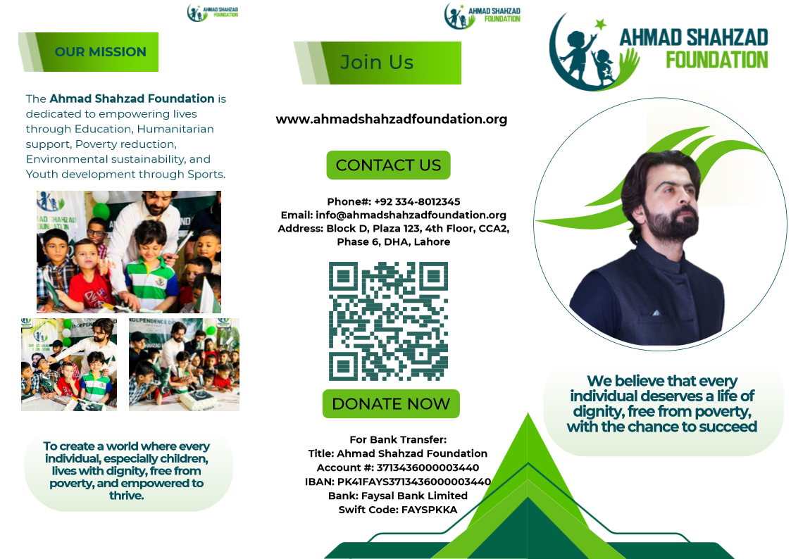 Ahmad Shahzad Foundation brochure preview