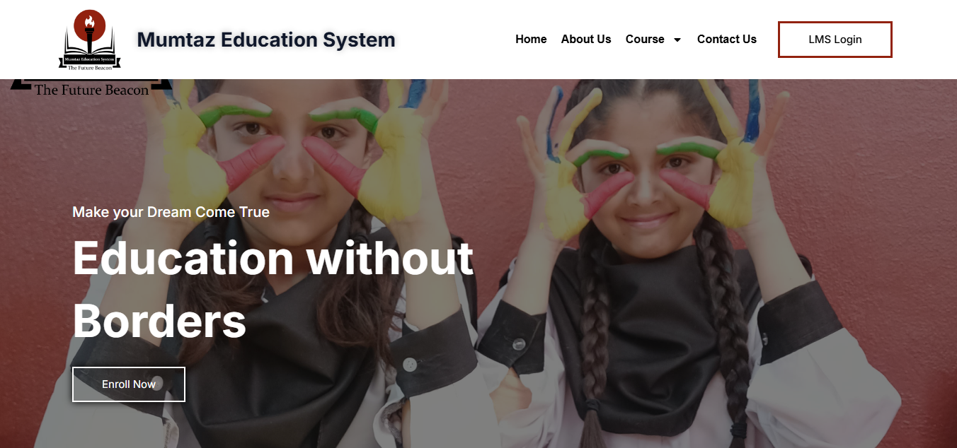 Mumtaz Education System website homepage preview
