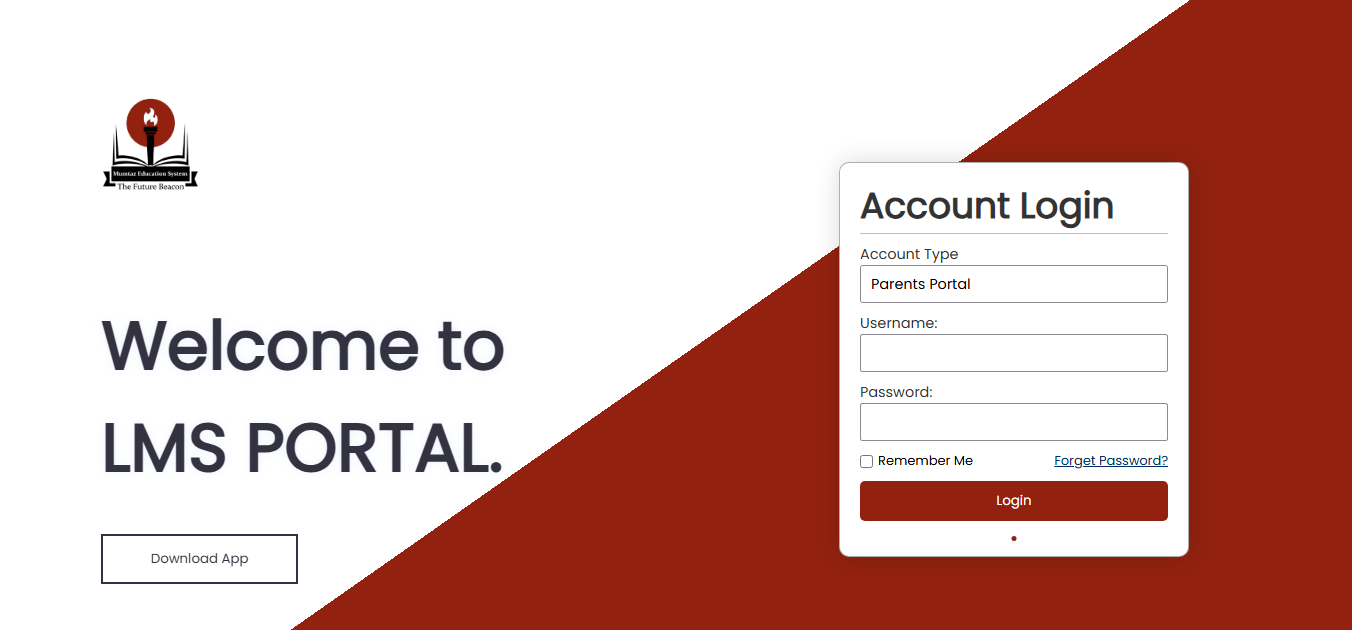 Mumtaz Education System LMS account login preview