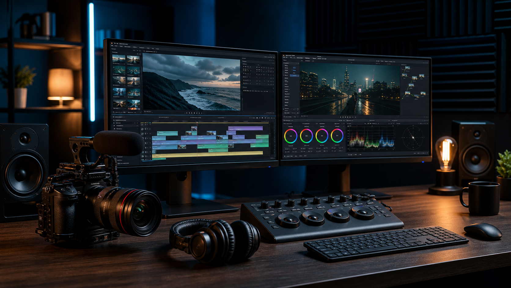Professional video production and editing studio